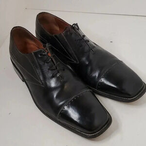 Brass Boot Made in Spain Black Cap Toe Shoes 10
